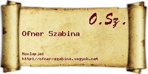 Ofner Szabina névjegykártya